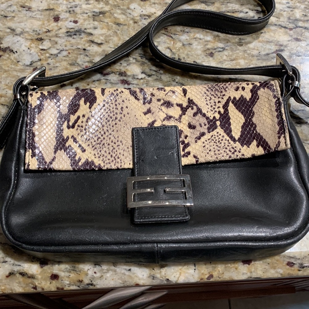 Vintage snakeskin leather bag made in Italy - Picture 2 of 10